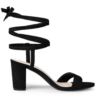 Allegra K Women's Lace Up Chunky Heels Sandals 8 Allegra K Women's Lace Up Chunky Heels Sandals - Image 6