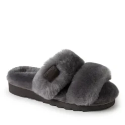 Dearfoams Women's Benalla Genuine Shearling Double Band Slide Slippers -Bearpaw Shoes Shop GUEST 899cc4bf b64b 49b2 969d 9b6e43ae3cba