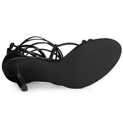 Allegra K Women's Strappy Straps Lace Up Stiletto Heel Sandals 6 Allegra K Women's Strappy Straps Lace Up Stiletto Heel Sandals - Image 4