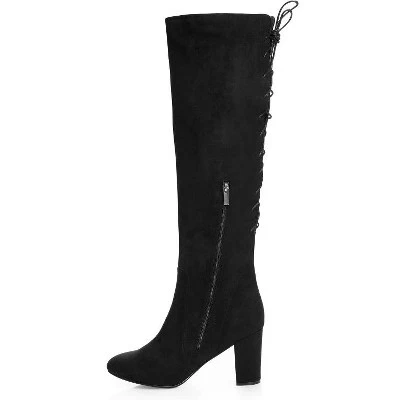 Women's WIDE FIT Perry Knee High Boot - Black | CITY CHIC 4 Women's WIDE FIT Perry Knee High Boot - Black | CITY CHIC - Image 2