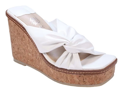 GC Shoes Neila Knotted Squared Toe Cork Slide Wedge Sandals 8 GC Shoes Neila Knotted Squared Toe Cork Slide Wedge Sandals - Image 6