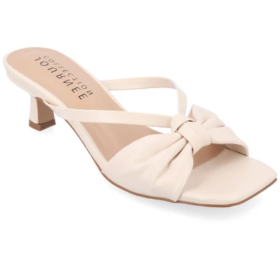 Journee Collection Womens Starling Kitten Heel Two Tone Open Toe Pumps 13 Journee Collection Womens Starling Kitten Heel Two Tone Open Toe Pumps - Image 11