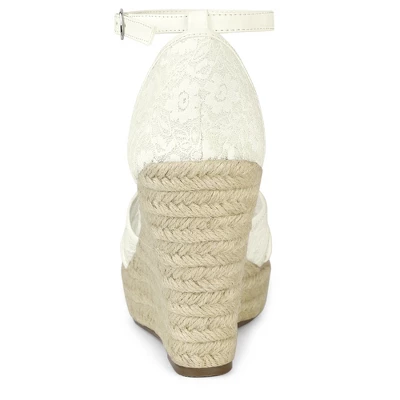 Allegra K Women's Ankle Strap Espadrille Wedge Heel Wedge Sandals 4 Allegra K Women's Ankle Strap Espadrille Wedge Heel Wedge Sandals - Image 2