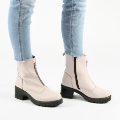 Journee Signature Womens Genuine Leather Norrah Round Toe Stacked Combat Booties -Bearpaw Shoes Shop GUEST 91b5a9e4 5367 4987 b382 bcde3e333662