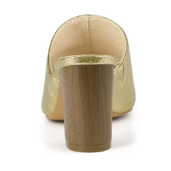 Allegra K Women's Open Toe Mules Chunky Metallics Heels Slide Sandals -Bearpaw Shoes Shop GUEST 925cf073 23f1 4fe4 876e b2514fb1e411