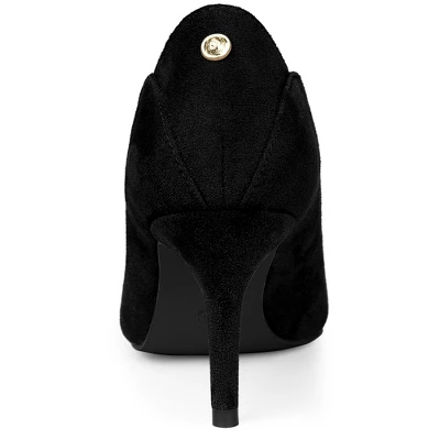 Allegra K Women's Pointed Toe Pull On Stiletto Heels Pumps 4 Allegra K Women's Pointed Toe Pull On Stiletto Heels Pumps - Image 2