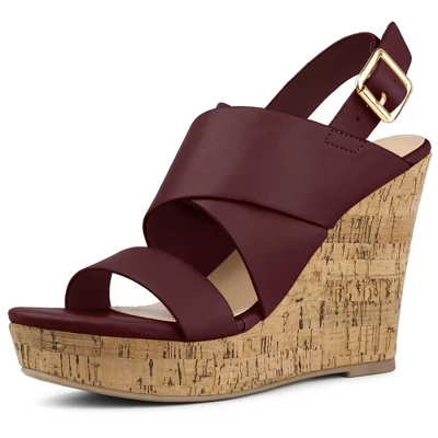 Allegra K Women's Wood Wedges Platform Wedge Sandals 13 Allegra K Women's Wood Wedges Platform Wedge Sandals - Image 11