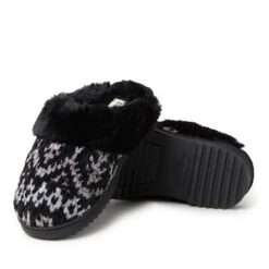 Dearfoams Women's Allison Chenille Fairisle Scuff Slipper