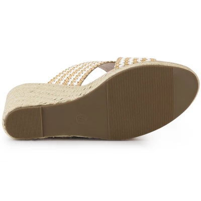 Allegra K Women's Espadrilles Wedges Slide Wedge Sandals 7 Allegra K Women's Espadrilles Wedges Slide Wedge Sandals - Image 5