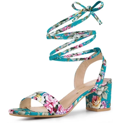 Allegra K Women's Block Heel Lace Up Heel Sandals 15 Allegra K Women's Block Heel Lace Up Heel Sandals - Image 13