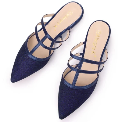 Allegra K Women's Glitter Pointed Toe Flats Mules 16 Allegra K Women's Glitter Pointed Toe Flats Mules - Image 14