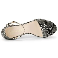 Allegra K Women's Snakeskin Chunky Heels Ankle Strap Sandals -Bearpaw Shoes Shop GUEST 9bbd9d1e 4eca 42f7 bcb4 f3f6da524da6