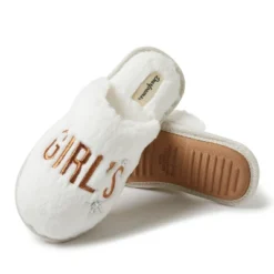 Dearfoams Women's Fluffy Holiday Celebration Gifting Scuff Slipper