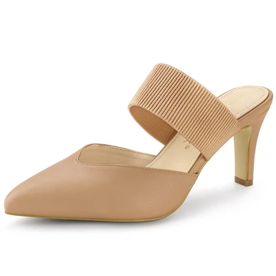 Allegra K Women's Pointed Toe Elastic Strap Stiletto Heels Mules 10 Allegra K Women's Pointed Toe Elastic Strap Stiletto Heels Mules - Image 8