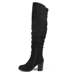 Journee Collection Womens Kaison Wide Calf Stacked Heel Over The Knee Boots