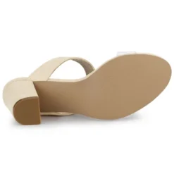 Allegra K Women's Dual Clear Strap Block Heels Slides Sandals -Bearpaw Shoes Shop GUEST a05c5ad3 c6a3 49fd ad08 7fe7882695aa