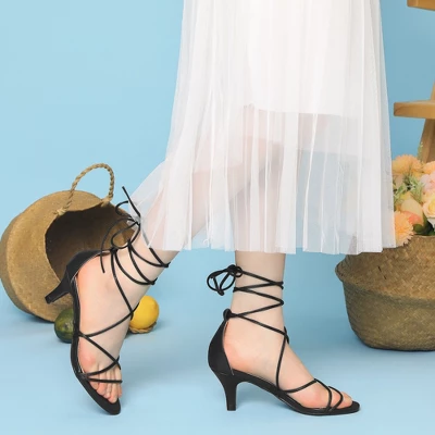 Perphy Women' Sandal Strappy Kitten Heel Lace Up Outreet Prom Shoe 3 Perphy Women' Sandal Strappy Kitten Heel Lace Up Outreet Prom Shoe