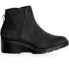 Women's Wide Fit Eden Wedge Ankle Boot - Black | EVANS