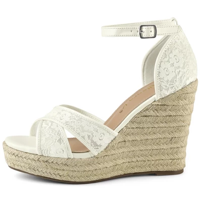 Allegra K Women's Ankle Strap Espadrille Wedge Heel Wedge Sandals 8 Allegra K Women's Ankle Strap Espadrille Wedge Heel Wedge Sandals - Image 6