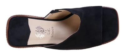 GC Shoes Estela Squared Toe Cork Slide Wedge Sandals 5 GC Shoes Estela Squared Toe Cork Slide Wedge Sandals - Image 3