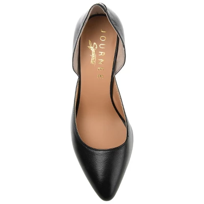Journee Signature Womens Genuine Leather Jillian D'Orsay High Block Heel Almond Toe Pumps 5 Journee Signature Womens Genuine Leather Jillian D'Orsay High Block Heel Almond Toe Pumps - Image 3