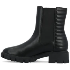 Journee Collection Womens Tatiana Round Toe Block Heel Chelsea Booties