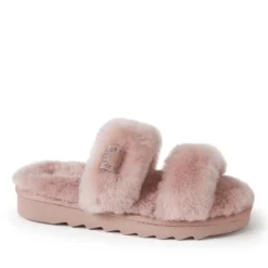 Dearfoams Women's Benalla Genuine Shearling Double Band Slide Slippers -Bearpaw Shoes Shop GUEST aad33810 9c8f 4d3e 87ec cc50d3ff8392