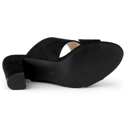 Allegra K Women's Crisscross Strap Block Heel Slide Sandals 7 Allegra K Women's Crisscross Strap Block Heel Slide Sandals - Image 5