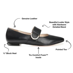 Journee Signature Womens Genuine Leather Emerence Loafer Pointed Toe Slip On Flats -Bearpaw Shoes Shop GUEST adbc48f3 f84e 4436 b953 db451de10d9a