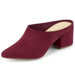 Allegra K Women's Pointed Toe Slip On Block Heel Slide Mules -Bearpaw Shoes Shop GUEST aec4d13e de65 44f3 bd0a 2ecf83b6b869