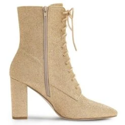 Allegra K Women's Glitter Pointed Toe Block Heel Ankle Boots -Bearpaw Shoes Shop GUEST b09330a5 7bd4 4706 bb21 c52779881428