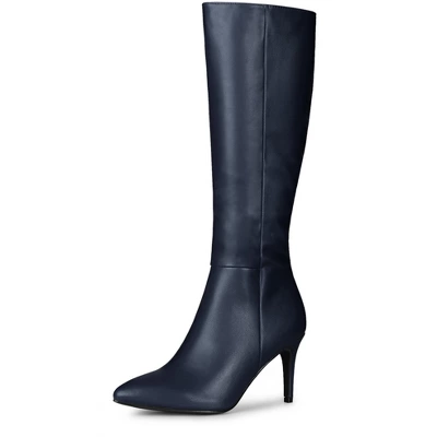 Allegra K Women's Pointed Toe Side Zipper Stiletto Heel Knee High Boots 11 Allegra K Women's Pointed Toe Side Zipper Stiletto Heel Knee High Boots - Image 9