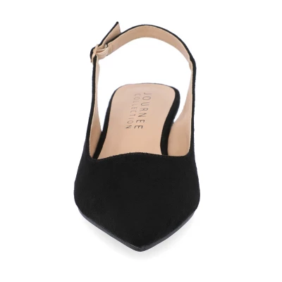 Journee Collection Womens Sylvia Sling Back Covered Block Heel Pumps 7 Journee Collection Womens Sylvia Sling Back Covered Block Heel Pumps - Image 5