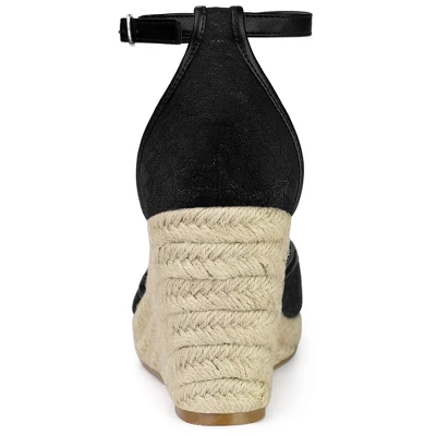 Allegra K Women's Closed Toe Espadrille Platform Heels Lace Wedge Sandals 5 Allegra K Women's Closed Toe Espadrille Platform Heels Lace Wedge Sandals - Image 3