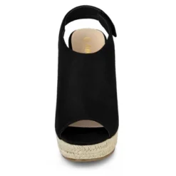 Allegra K Women's Espadrille Platform Heeled Wedges Sandals