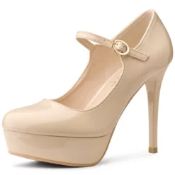 Allegra K Women's Platform Round Toe Ankle Strap Stiletto High Heel Pumps -Bearpaw Shoes Shop GUEST b5bc7f1e 78b9 4df2 a207 ffd4763b1a73