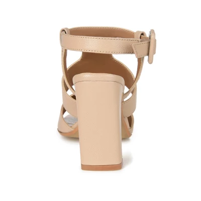 Journee Signature Womens Genuine Leather Beckie Block Heel Open Square Toe Sandals 4 Journee Signature Womens Genuine Leather Beckie Block Heel Open Square Toe Sandals - Image 2