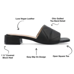 Journee Collection Womens Elidia Slip On Block Heel Vegan Leather Sandals -Bearpaw Shoes Shop GUEST b733928f a975 432b ba97 a0c45c9776ec