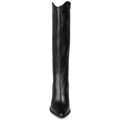 Journee Signature Womens Genuine Leather Laila Almond Toe Inside Zip Knee High Boots 7 Journee Signature Womens Genuine Leather Laila Almond Toe Inside Zip Knee High Boots - Image 5