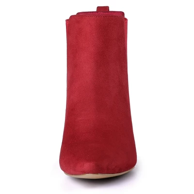 Allegra K Women's Pointed Toe Block Heel Ankle Chelsea Boots 3 Allegra K Women's Pointed Toe Block Heel Ankle Chelsea Boots