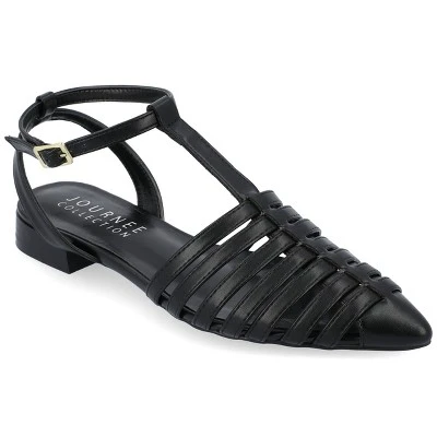 Journee Collection Womens Alivia Ankle Strap Block Heel Pointed Toe Flats 11 Journee Collection Womens Alivia Ankle Strap Block Heel Pointed Toe Flats - Image 9