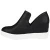 Journee Collection Womens Cardi Round Toe Slip On Wedge Sneakers