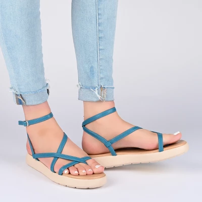 Journee Collection Womens Jeselia Tru Comfort Foam Ankle Strap Flat Sandals 10 Journee Collection Womens Jeselia Tru Comfort Foam Ankle Strap Flat Sandals - Image 8