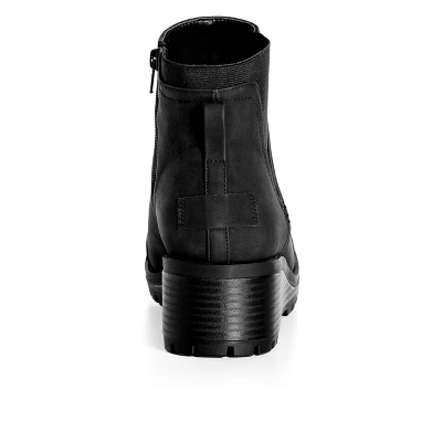 Women's Wide Fit Eden Wedge Ankle Boot - Black | EVANS 4 Women's Wide Fit Eden Wedge Ankle Boot - Black | EVANS - Image 2