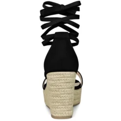 Allegra K Women's Espadrille Platform Lace Up Wedge Heels Sandals -Bearpaw Shoes Shop GUEST c0c2f086 2f5f 4929 8449 d6a4719ea26c