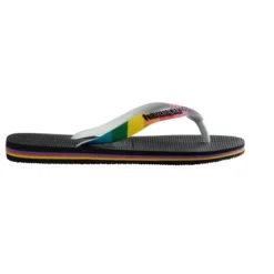 Havaianas - Women's Top Pride Strap Flip Flop Sandals - Black With Rainbow Strap -Bearpaw Shoes Shop GUEST c0e208ee 4ff6 4c2d b914 eb04e96b1540