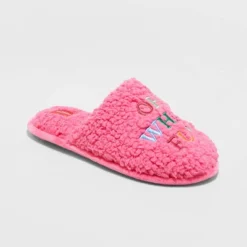 Women's Holiday Oh What Fun! Scuff Slippers - Wondershop™ Pink -Bearpaw Shoes Shop GUEST c3347ddd 2fa9 4eec 9c3c e1212d5d8541