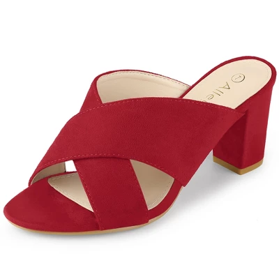 Allegra K Women's Crisscross Strap Block Heel Slide Sandals 12 Allegra K Women's Crisscross Strap Block Heel Slide Sandals - Image 10