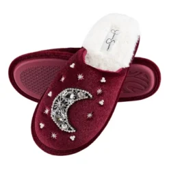 Jessica Simpson Women's Velour Slip-On Moon & Star Embellished Slipper -Bearpaw Shoes Shop GUEST c596ce10 1acb 494c 9b77 550dde7904bb