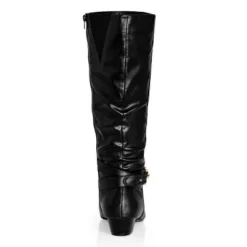 Women's Plus Size WIDE FIT Rialta Knee Boot - Black | CITY CHIC